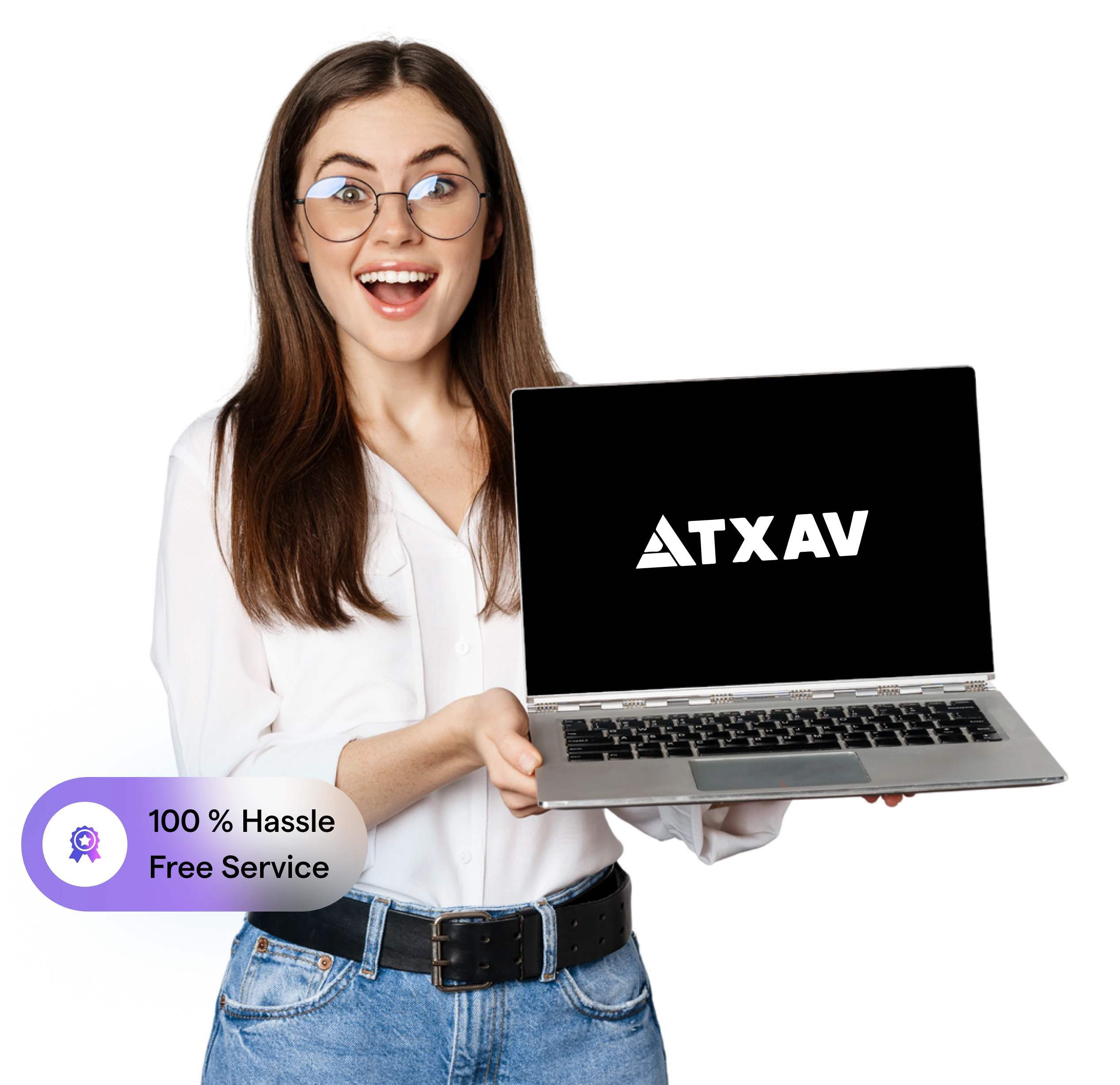 Professional AV consultant with laptop
